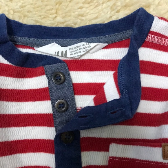 H&M preloved boys striped cotton shirt! - Picture 4 of 5